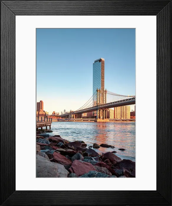 Framed Print : NY, NYC, Brooklyn, View of One Manhattan Square and Manhattan Bridge Framed Print : NY, NYC, Brooklyn, View of One Manhattan Square and Manhattan Bridge