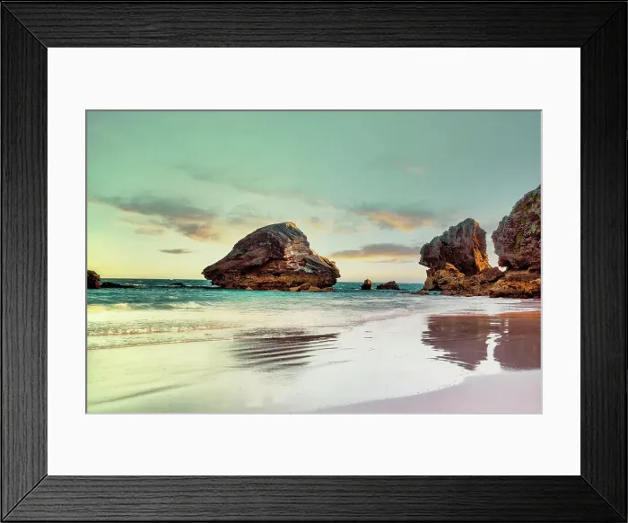 Framed Print : Bermuda, Southampton Parish, Horseshoe Bay Beach, rock formation Framed Print : Bermuda, Southampton Parish, Horseshoe Bay Beach, rock formation