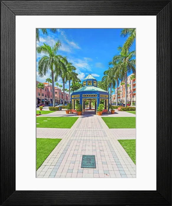 Framed Print : Florida, Boca Raton, Mizner Park, Plaza Real, Gazebo Framed Print : Florida, Boca Raton, Mizner Park, Plaza Real, Gazebo