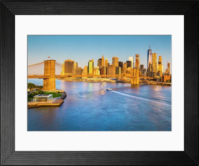 Framed Print : New York City, Lower Manhattan seen from Brooklyn Framed Print : New York City, Lower Manhattan seen from Brooklyn