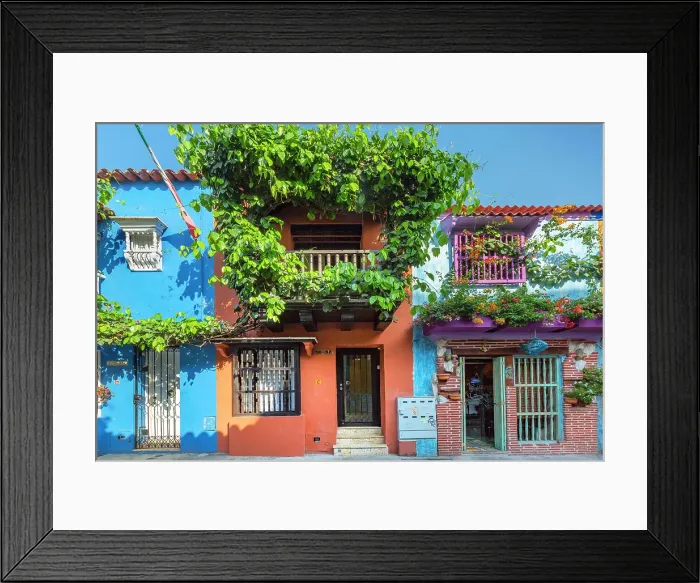 Framed Print : Colombia, Cartagena, Cartagena de Indias, Colorful Colonial Homes Framed Print : Colombia, Cartagena, Cartagena de Indias, Colorful Colonial Homes