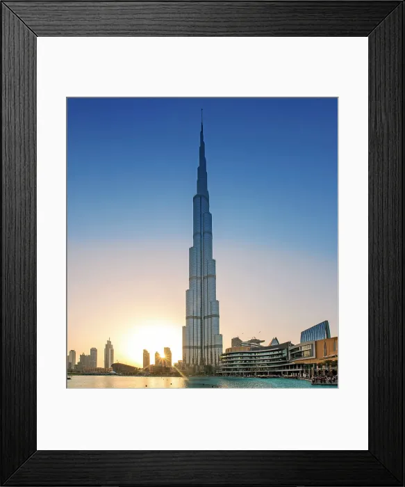 Framed Print : UAE, Dubai, Burj Khalifa building at sunset Framed Print : UAE, Dubai, Burj Khalifa building at sunset