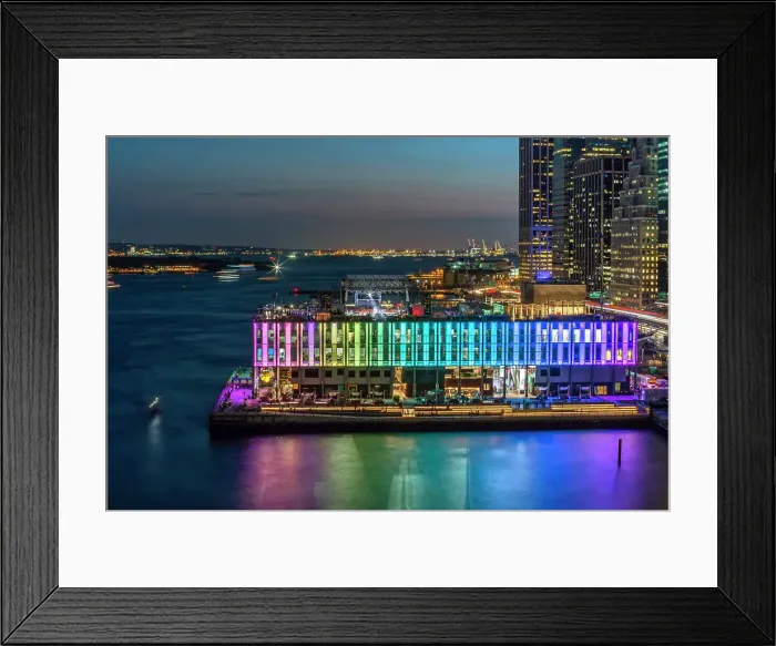 Framed Print : New York City, NY, Pier 17 seen from Brooklyn Bridge Framed Print : New York City, NY, Pier 17 seen from Brooklyn Bridge