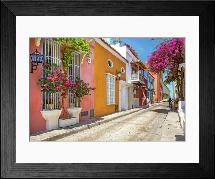 Framed Print : Colombia, Cartagena, Cartagena de Indias, Colorful Colonial Homes Framed Print : Colombia, Cartagena, Cartagena de Indias, Colorful Colonial Homes