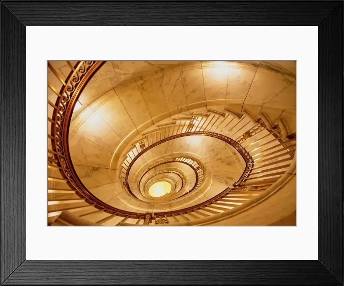 Framed Print : Washington DC, Supreme Court Building marble & brass spiral staircase Framed Print : Washington DC, Supreme Court Building marble & brass spiral staircase