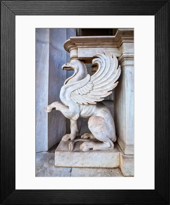 Framed Print : Greece, Athens, Close-up of Gargoyle at the National Library of Greece Building Framed Print : Greece, Athens, Close-up of Gargoyle at the National Library of Greece Building