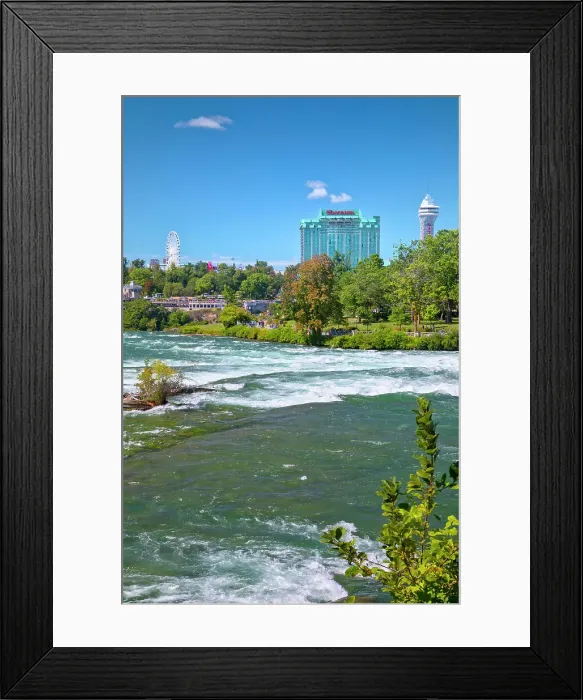 Framed Print : New York, Niagara Falls, view of downtown Niagara Falls Ontario, Canada Framed Print : New York, Niagara Falls, view of downtown Niagara Falls Ontario, Canada