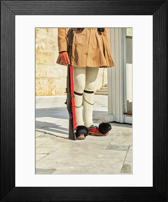 Framed Print : Greece, Athens, Close-up of Presidential Guard at Parliament Framed Print : Greece, Athens, Close-up of Presidential Guard at Parliament