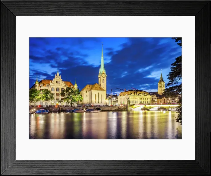 Framed Print : Switzerland, Zurich City, Limmat River Framed Print : Switzerland, Zurich City, Limmat River