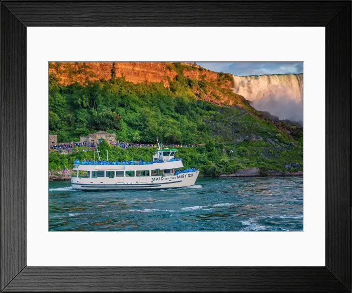 Framed Print : New York, Niagara, Tourist Boat going into Falls
