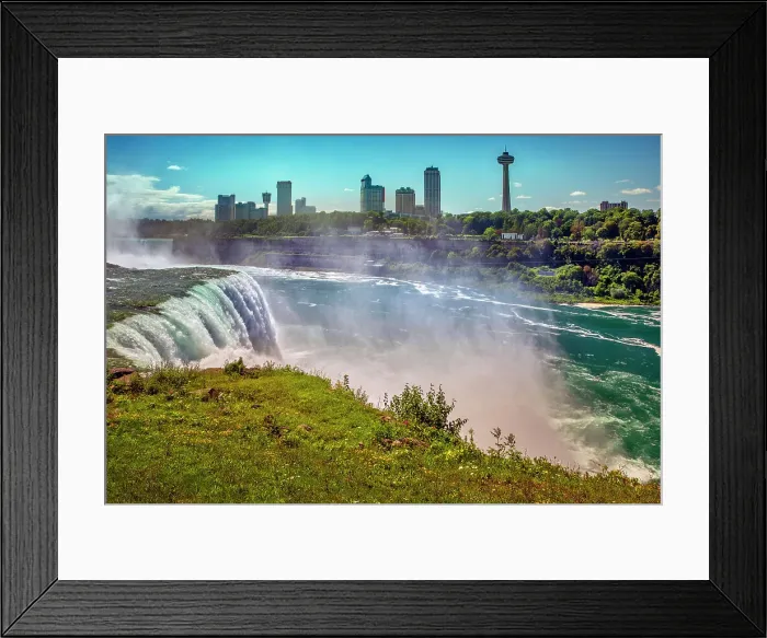 Framed Print : Canada, Ontario, Niagara Falls and Niagara Falls Ontario in background Framed Print : Canada, Ontario, Niagara Falls and Niagara Falls Ontario in background
