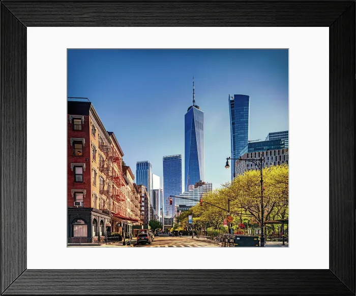 Framed Print : New York City, Tribeca, Lower Manhattan from Washington Market Park Framed Print : New York City, Tribeca, Lower Manhattan from Washington Market Park
