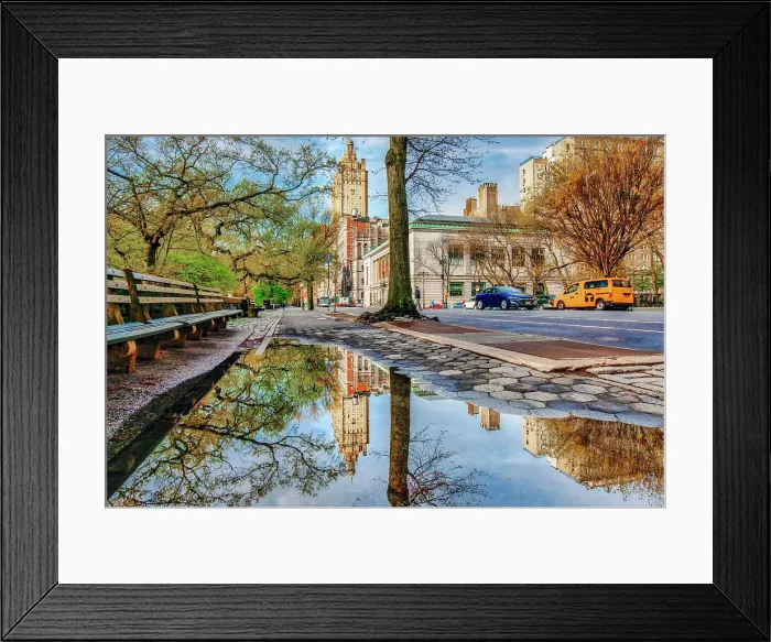 Framed Print : New York City, Manhattan, Central Park West, Scene with San Remo Towers Framed Print : New York City, Manhattan, Central Park West, Scene with San Remo Towers