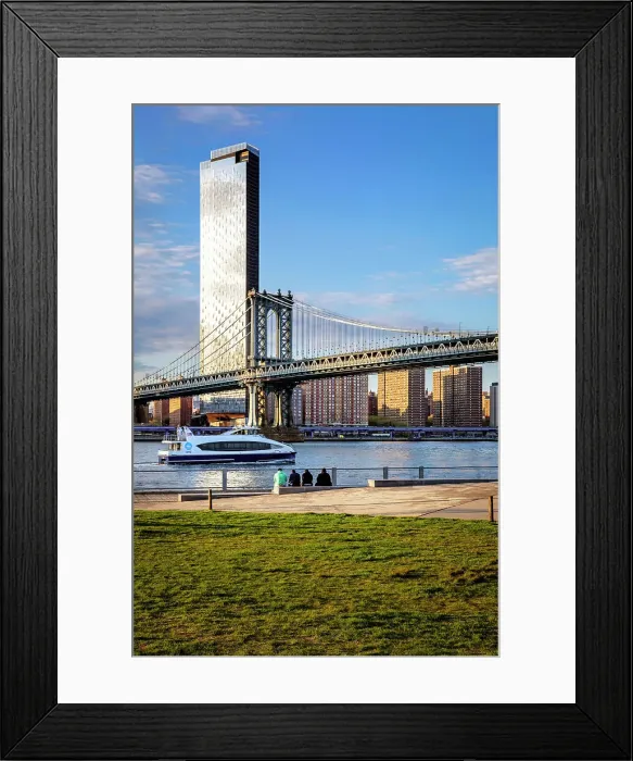 Framed Print : New York City, Brooklyn, East River, Manhattan Bridge Framed Print : New York City, Brooklyn, East River, Manhattan Bridge