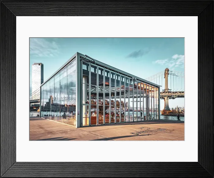Framed Print : New York City, Brooklyn, Dumbo, Jane's Carousel and Manhattan Bridge Framed Print : New York City, Brooklyn, Dumbo, Jane's Carousel and Manhattan Bridge