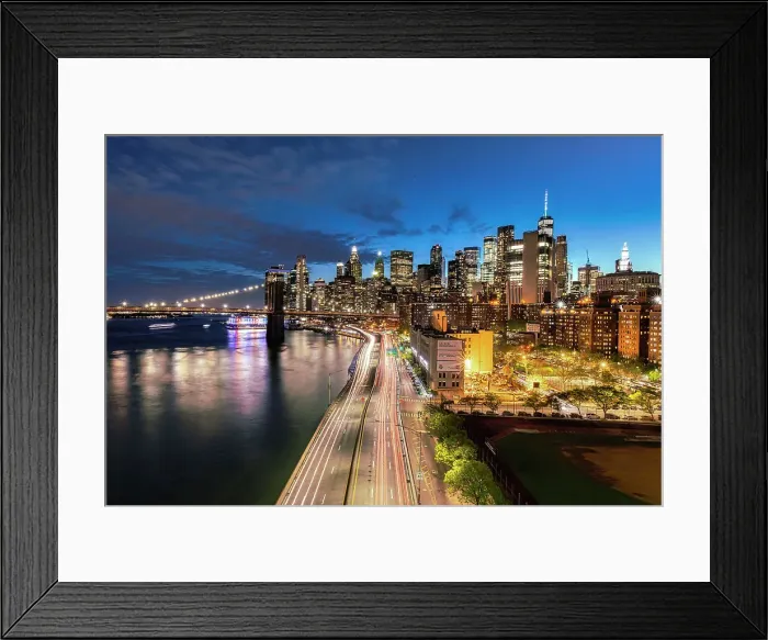 Framed Print : New York City, Manhattan, FDR Drive and Financial District Framed Print : New York City, Manhattan, FDR Drive and Financial District