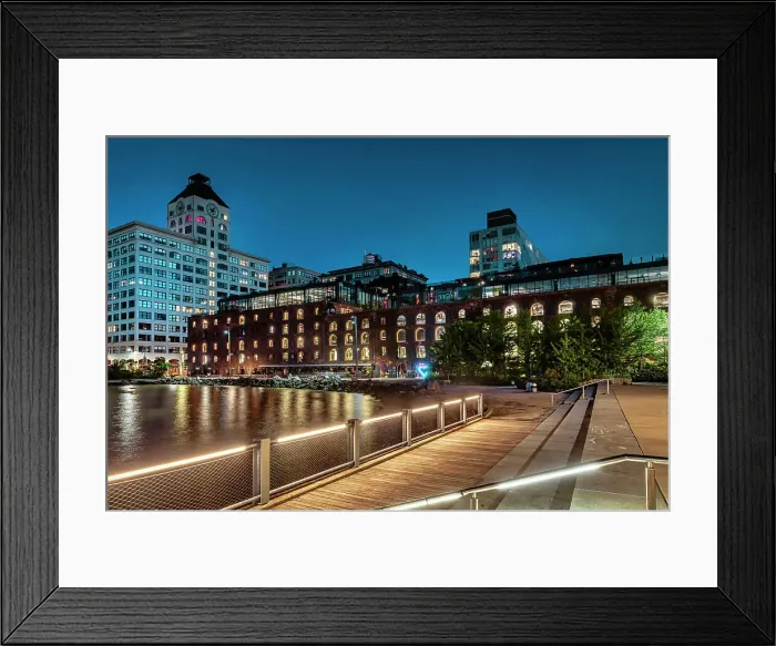 Framed Print : NYC, Brooklyn, Dumbo, Brooklyn Bridge Park, Clock Tower Building and Empire Stores Framed Print : NYC, Brooklyn, Dumbo, Brooklyn Bridge Park, Clock Tower Building and Empire Stores