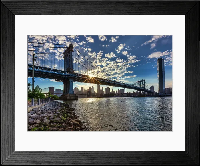 Framed Print : New York, NYC, Brooklyn, Manhattan Bridge and NYC skyline Framed Print : New York, NYC, Brooklyn, Manhattan Bridge and NYC skyline