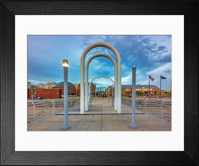 Framed Print : Louisiana, Baton Rouge, Boardwalk Arches at Riverfront Plaza on The Mississippi River Framed Print : Louisiana, Baton Rouge, Boardwalk Arches at Riverfront Plaza on The Mississippi River