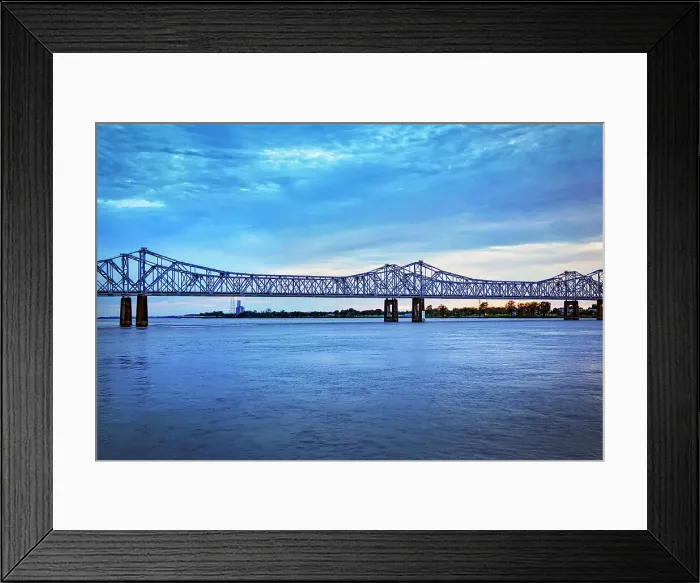 Framed Print : Mississippi, Natchez, Mississippi river and Vidalia Bridge Framed Print : Mississippi, Natchez, Mississippi river and Vidalia Bridge