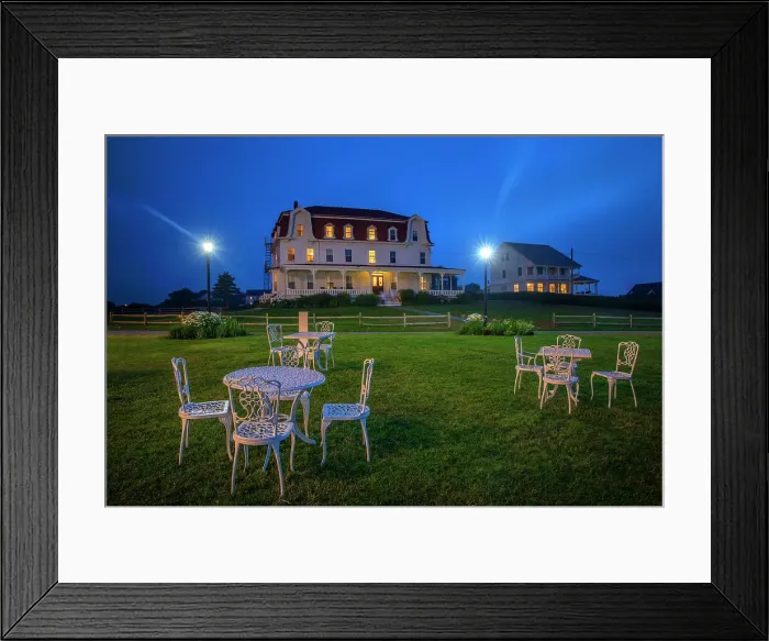 Framed Print : Rhode Island, Block Island, Home in front of Spring House Hotel Framed Print : Rhode Island, Block Island, Home in front of Spring House Hotel