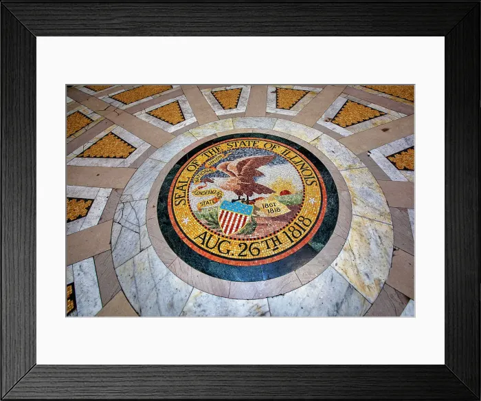 Framed Print : Mississippi, Vicksburg, Seal of The State of Illinois on the floor of State Memorial (1899) Framed Print : Mississippi, Vicksburg, Seal of The State of Illinois on the floor of State Memorial (1899)