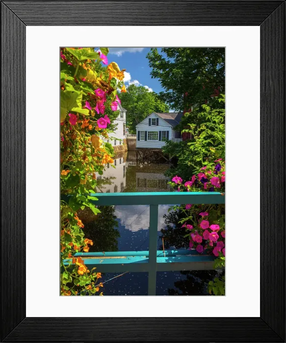 Framed Print : Maine, Camden, View from Riverhouse Footbridge Framed Print : Maine, Camden, View from Riverhouse Footbridge
