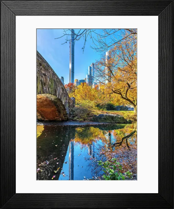 Framed Print : New York City, Manhattan, Billionaire's Row and Gapstow Bridge, Central Park Framed Print : New York City, Manhattan, Billionaire's Row and Gapstow Bridge, Central Park