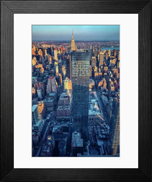 Framed Print : USA, New York City, Edge, aerial views of Manhattan at sunset Framed Print : USA, New York City, Edge, aerial views of Manhattan at sunset