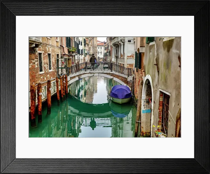 Framed Print : Italy, Venice, typical scene, canal and bridge Framed Print : Italy, Venice, typical scene, canal and bridge