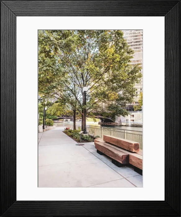 Framed Print : Illinois, Chicago, Riverwalk view Framed Print : Illinois, Chicago, Riverwalk view
