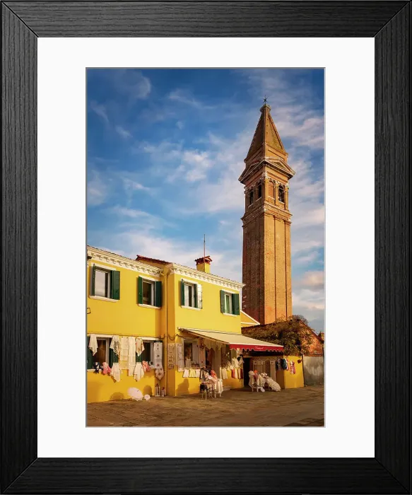 Framed Print : Italy, Venetian Lagoon, Burano, Leaning campanile of San Martino's church Framed Print : Italy, Venetian Lagoon, Burano, Leaning campanile of San Martino's church