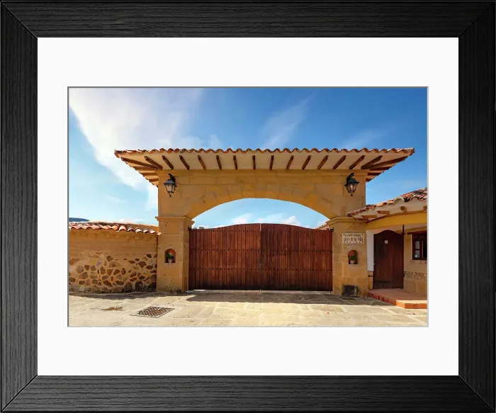 Framed Print : Colombia, Boyac, Villa de Leyva, typical architecture, entrance to residential complex Framed Print : Colombia, Boyac, Villa de Leyva, typical architecture, entrance to residential complex