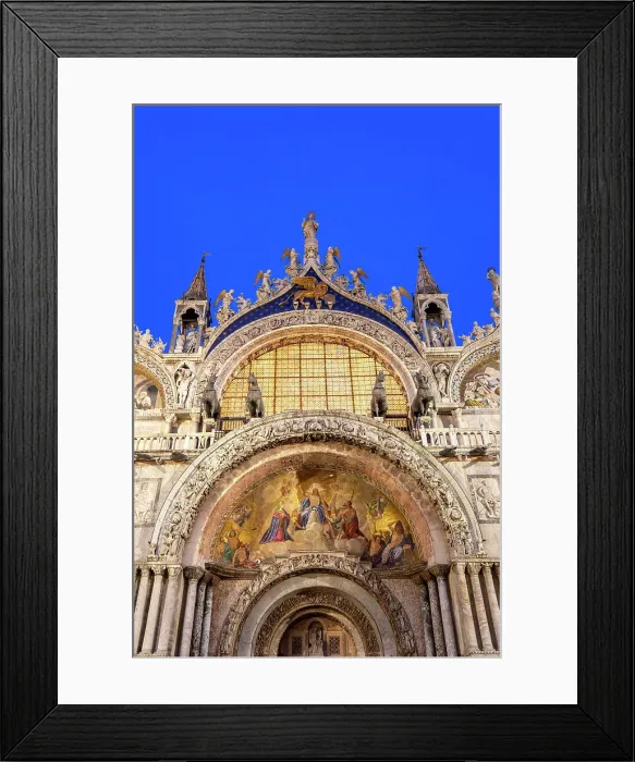 Framed Print : Italy, Venice, St Mark's Square, St Mark's Cathedral, Piazza San Marco, Basilica di San Marco, detail