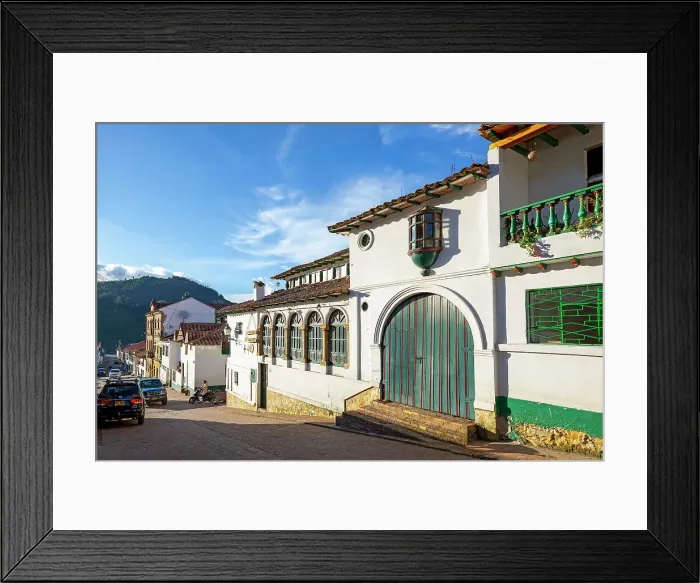 Framed Print : Colombia, Boyaca, Mongui, typical architecture
