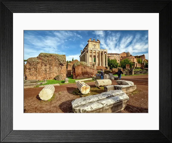Framed Print : Italy, Rome, Roman Forum, Via Sacra, Temple of Antoninus and Faustina Framed Print : Italy, Rome, Roman Forum, Via Sacra, Temple of Antoninus and Faustina
