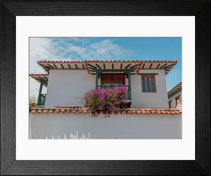 Framed Print : Colombia, Boyaca, Villa de Leyva sidewalk in main square Framed Print : Colombia, Boyaca, Villa de Leyva sidewalk in main square