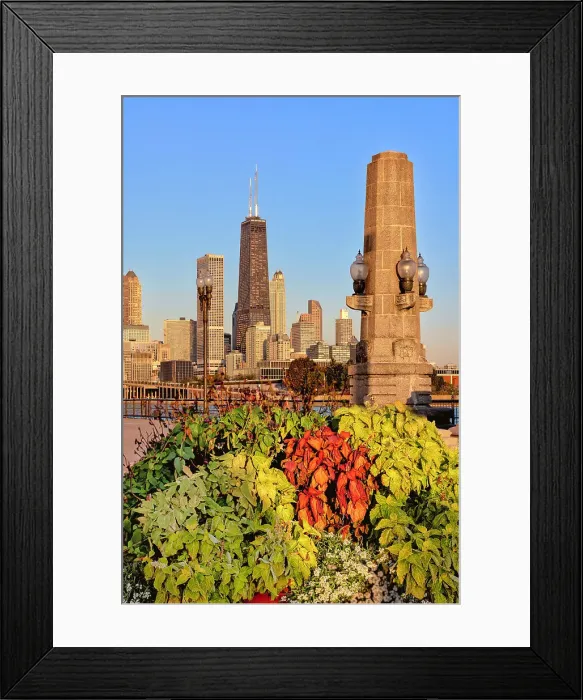 Framed Print : Illinois, Chicago, Navy Pier and City Skyline