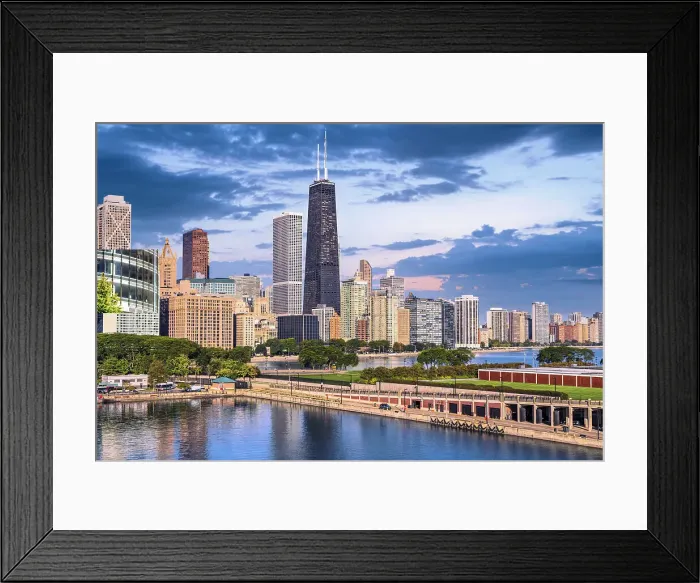 Framed Print : Illinois, Chicago, Navy Pier, Chicago Skyline Framed Print : Illinois, Chicago, Navy Pier, Chicago Skyline