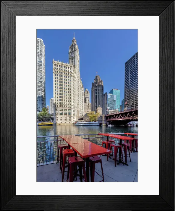 Framed Print : Illinois, Chicago, Riverwalk Scene