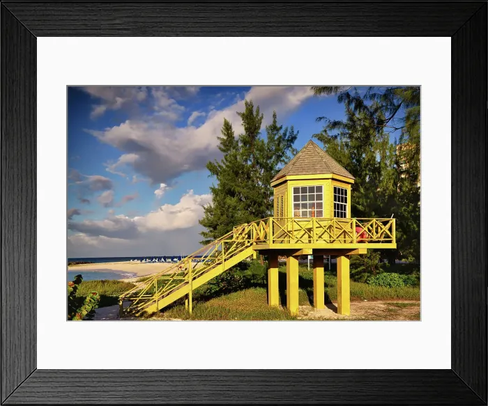 Framed Print : Barbados, lifeguard station