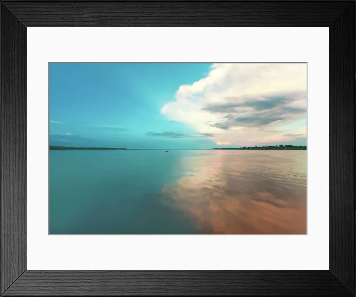 Framed Print : Brazil, cloud over Amazon river