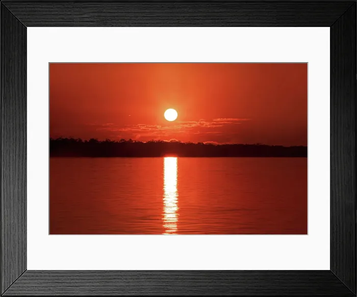 Framed Print : Brazil, sunrise over Amazon river