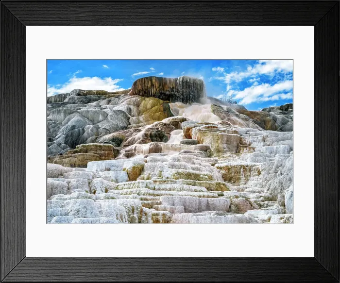 Framed Print : Montana, Yellowstone National Park, Mammoth Hot Springs Historic District, Travertine Terraces