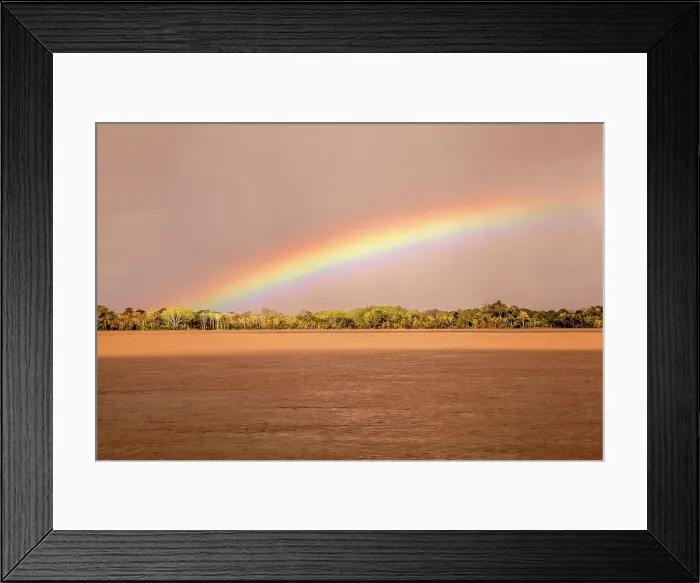Framed Print : Brazil, Amazons, rainbow over Amazon river Framed Print : Brazil, Amazons, rainbow over Amazon river