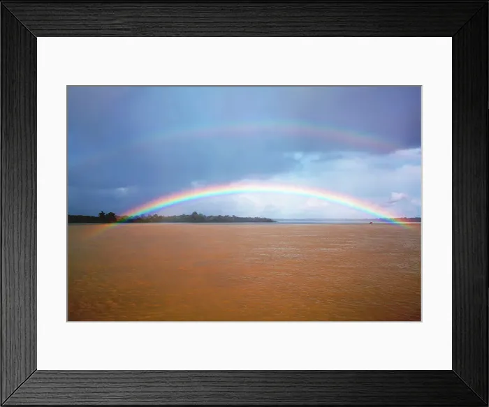Framed Print : Brazil, Amazons, rainbow over Amazon river Framed Print : Brazil, Amazons, rainbow over Amazon river