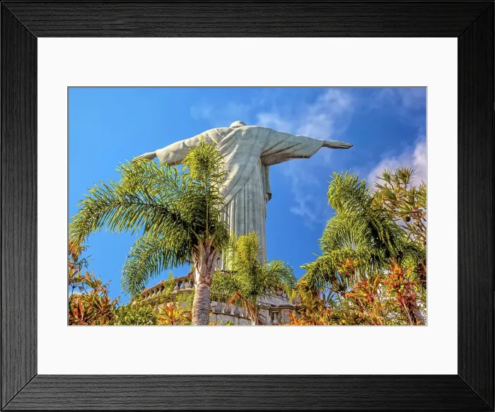 Framed Print : Brazil, Rio de Janeiro, Christ Redeemer Statue from behind Framed Print : Brazil, Rio de Janeiro, Christ Redeemer Statue from behind