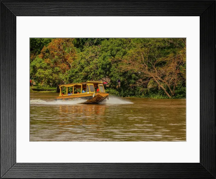 Framed Print : Brazil, school boat along Amazon river