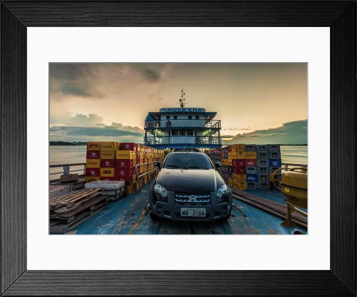 Framed Print : Brazil, ferry boat along Amazon river Framed Print : Brazil, ferry boat along Amazon river