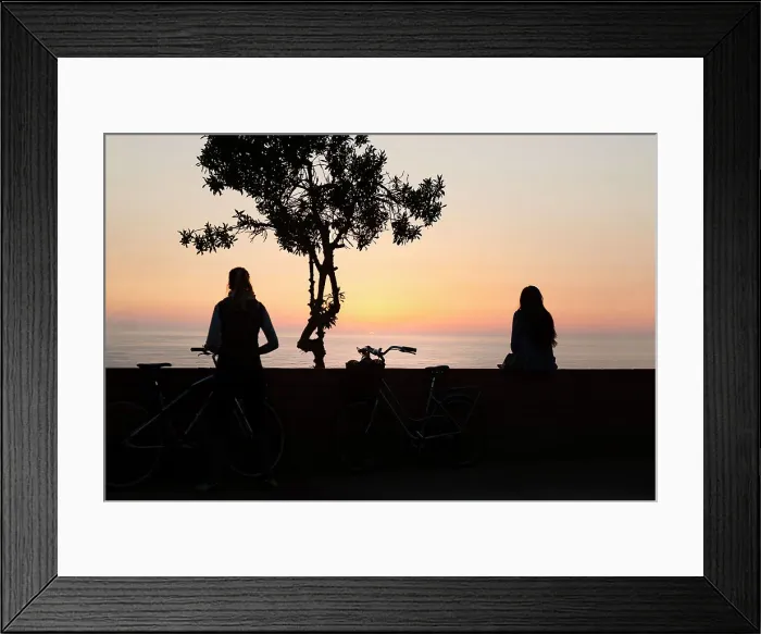 Framed Print : Peru, Lima, Miraflores, people watching sunset Framed Print : Peru, Lima, Miraflores, people watching sunset